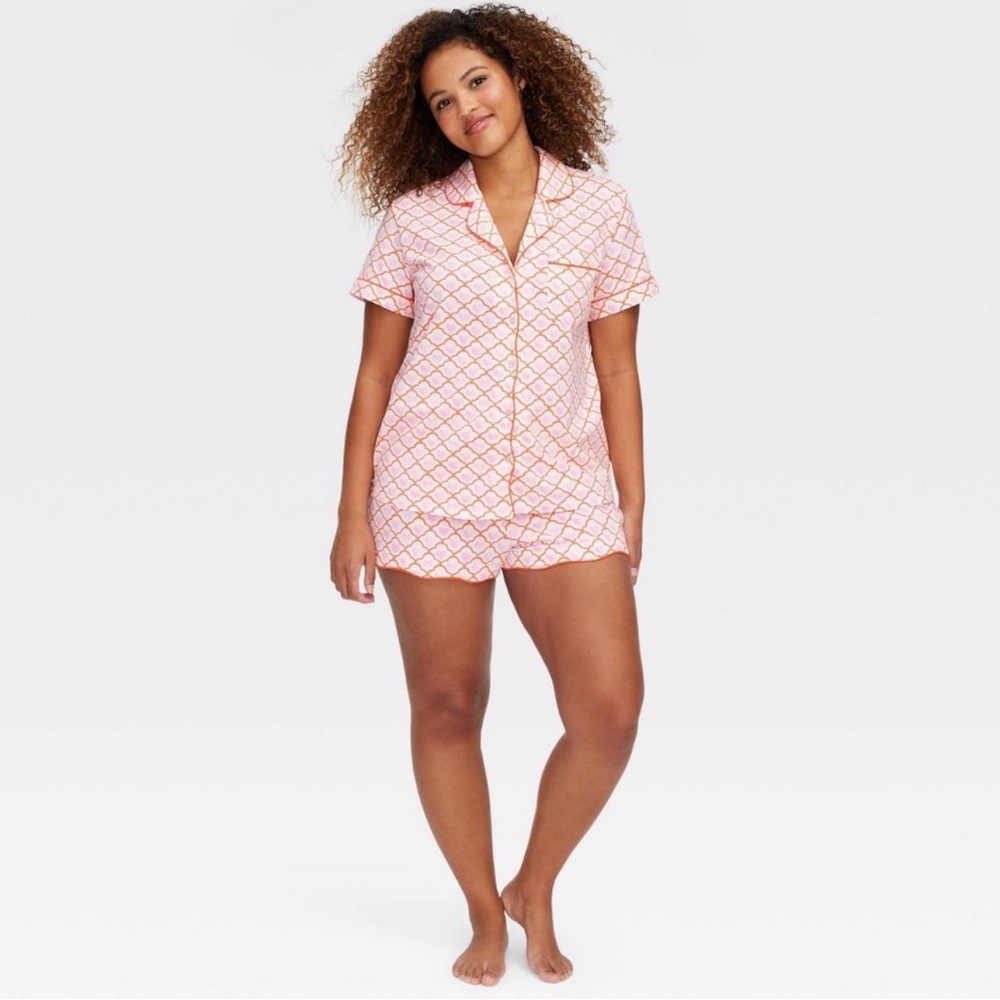 Roller Rabbit Pink and Orange Heart Pajama Set